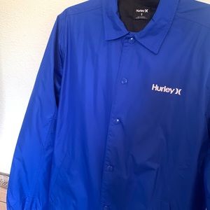 Hurley Mens Coaches Jacket Water-repellant Royal Blue
